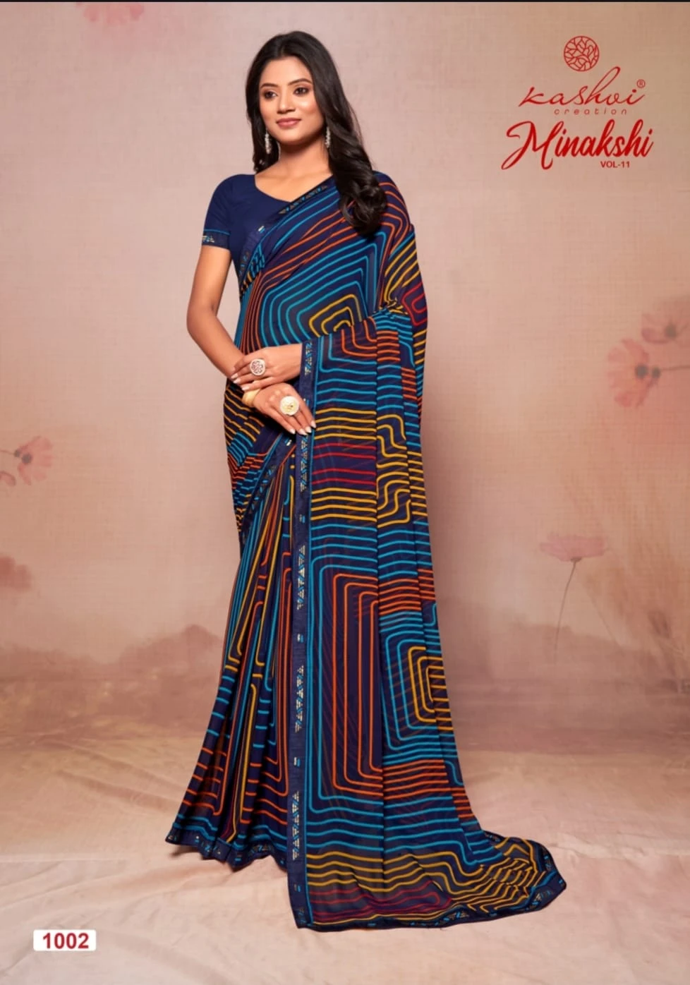 Kashvi Creation Minakshi Vol 11 Georgette Wholesale Fancy Sarees Catalog — Wholesale Sarees, Kashvi Creation wholesale from Surat - Gallery Image 6